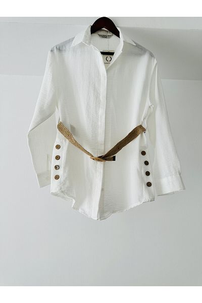 Safari Women's Comfortable Cut White Linen Bottom-Top Set