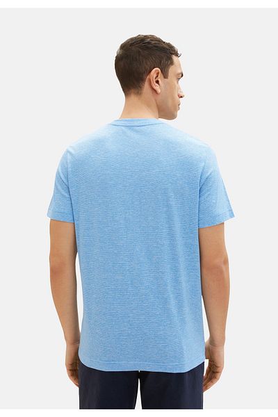 Tom Tailor T-Shirt gestreiftes Kurzarmshirt mit Rundhalsausschnitt und Foto-Print