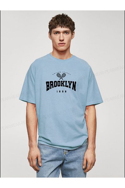 Pear Wear Ανδρικό μπλουζάκι Brooklyn Printed Cotton Crew Neck Oversize