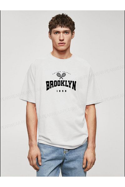 Pear Wear Ανδρικό μπλουζάκι Brooklyn Printed Cotton Crew Neck Oversize