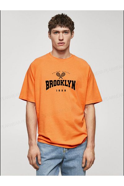 Pear Wear Ανδρικό μπλουζάκι Brooklyn Printed Cotton Crew Neck Oversize