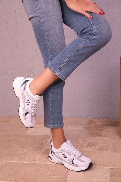SOHO White-Navy Blue Women's Sneakers 18285