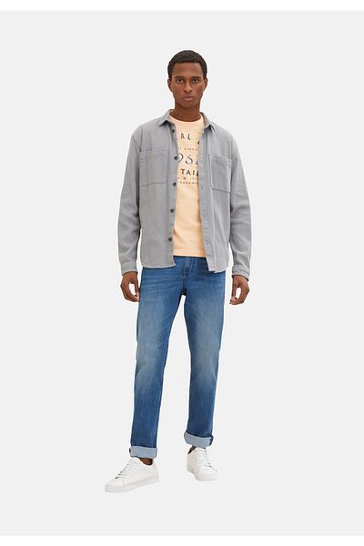 Tom Tailor T-Shirt gestreiftes Kurzarmshirt mit Rundhalsausschnitt und Print