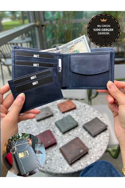 MFT Leather Design Ανδρικό Δερμάτινο Πορτοφόλι - Μοντέλο FOSSIL GENUINE