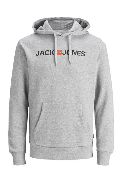 Jack & Jones Ανδρικό φούτερ - Jjecorp Old Logo, Hood Noos, Light Grey Melange, REG FIT - 12137054