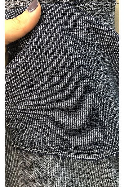 turkanlarhome Πλεκτό ύφασμα με κουλουριά Lycra Double En Navy Blue Color (Crop-blouse-pants-dress Etc)