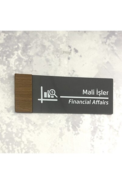 Dekokonsept Wooden Serisi (MALİ İŞLER) Ofis Oda Kapı Isimliği Yönlendirme Tabelası