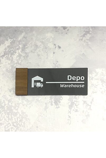 Dekokonsept Wooden Serisi (DEPO) Ofis Oda Kapı Isimliği Yönlendirme Tabelası