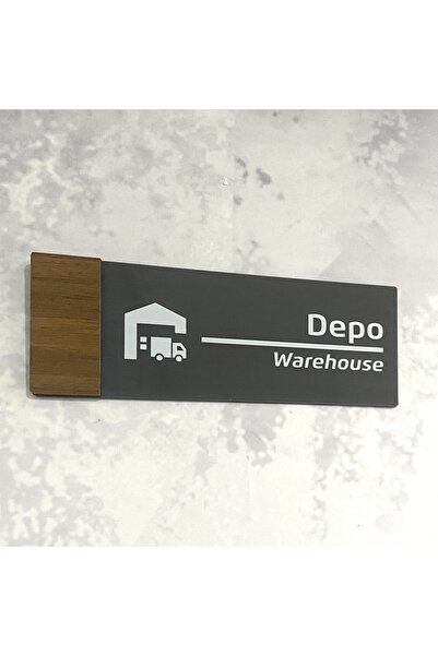 Dekokonsept Wooden Serisi (DEPO) Ofis Oda Kapı Isimliği Yönlendirme Tabelası