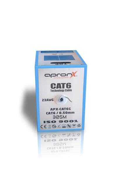 APRONX Cat6 23awg 305 Metre 0,50mm Gri Network Data Kablosu