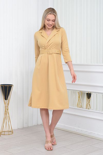 Neşeli Butik Γυναικείο φόρεμα μίντι με λεπτομερή ζώνη Dks016
