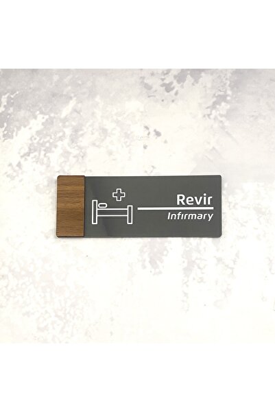 Dekokonsept Wooden Serisi (REVİR) Ofis Oda Kapı İsimliği Yönlendirme Tabelası