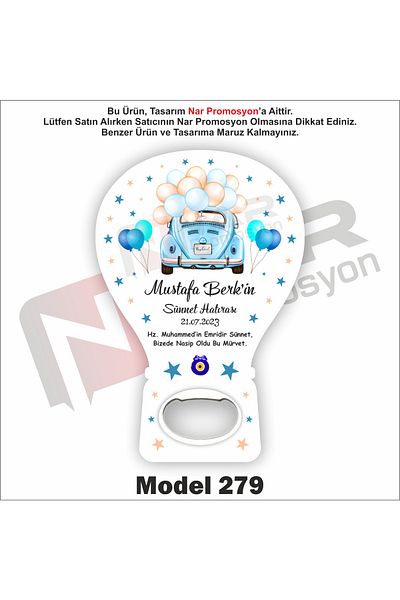 Nar Promosyon 50 Pieces Opener Magnet Gift - Circumcision, Engagement, Promise, Wedding Gift - Packaging Included