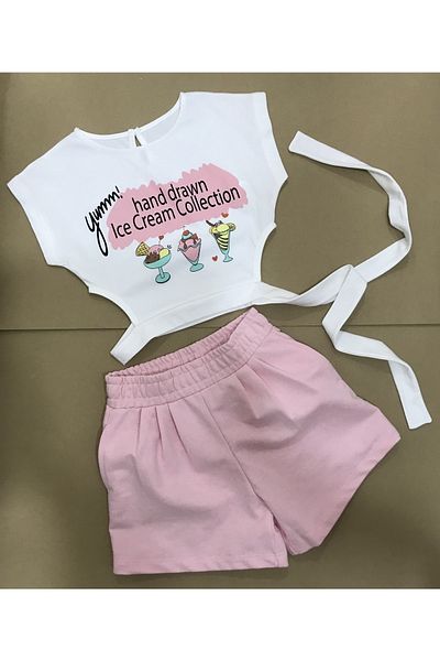 Çikoby Girl's Ice Cream Shorts Suit