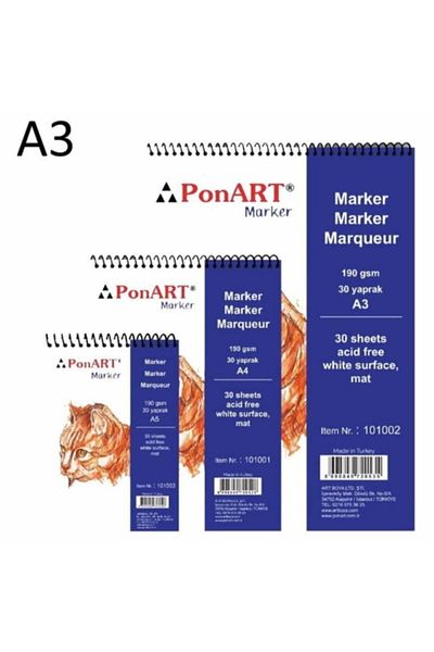 Ponart Marker Pad A3 190 Gr. 30 Ed. 101002