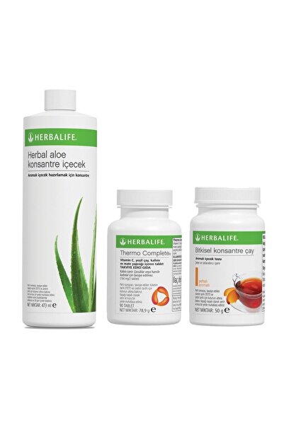 Herbalife Yağ Yakıcı Aylık Paket Şeftali Çay 50gr Thermo  Aloe Vera Içecek