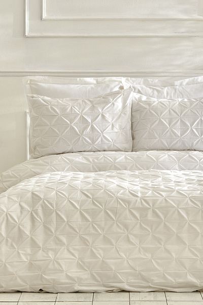 Karaca Home White Collection Castello 100% bumbac Set cuvertură de pilota unică albă