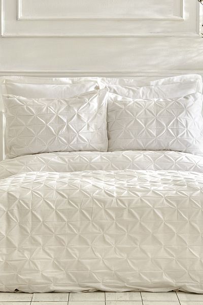 Karaca Home White Collection Castello 100% bumbac Set cuvertură de pilota unică albă