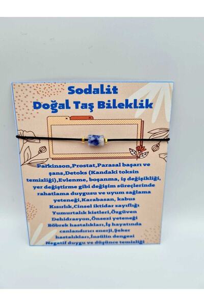 Doğal Taş Dünyası Doğal Taş Sodalit Taşı Bileklik