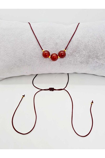 Doğal Taş Dünyası قلادة من حجر العقيق الطبيعي - قابلة للتعديل، متعددة الوظائف...