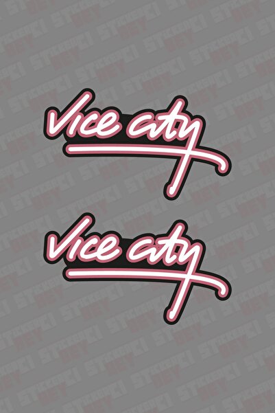 STİCKERCI BEY Gta Vice City Logo Sticker Folyo Baskı Kaplama Etiketi Modifiye Ve Aksesuar Malzemesi