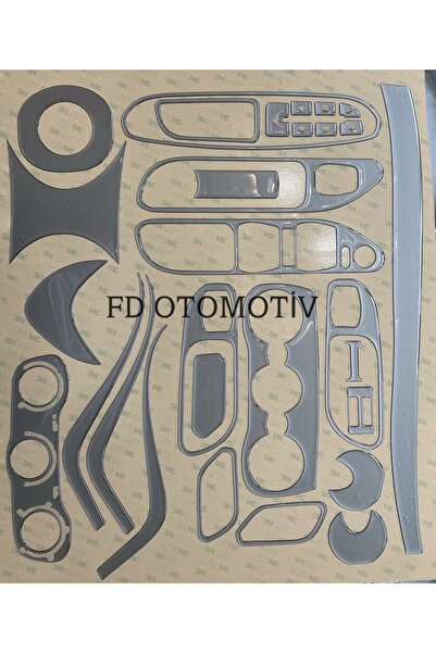FD OTOMOTİV Fiat Egea Torpido, Konsol, Trim, Göğüs Kaplama Seti Gümüş Gri Renk