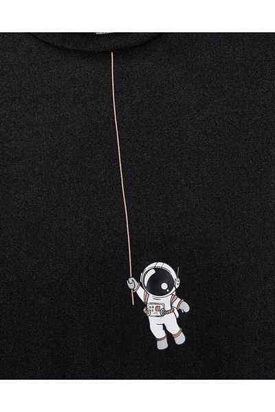 MOONBULL Унисекс голям суитшърт с щампа Astronaut