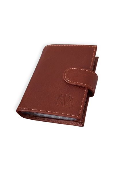 MKM Luxury Leather Card Holder Wallet - Vertical Snap Model