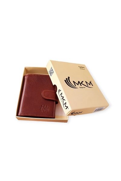 MKM Luxury Leather Card Holder Wallet - Vertical Snap Model