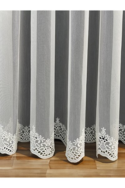 Cortibo Kahire Etek Desenli Tül Perde (Pilesiz)
