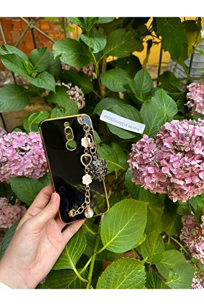 Aksesuarda Moda Xiaomi Redmi 8 Uyumlu Çiçekli Taşlı İncili El Geçmeli Lazer K...