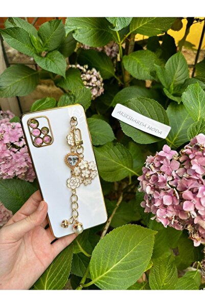 Aksesuarda Moda Samsung A71 Uyumlu Çiçekli Taşlı İncili El Geçmeli Lazer Kesi...