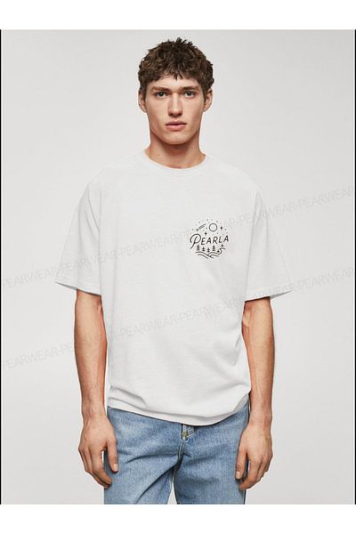 Pear Wear Ανδρικό μπλουζάκι με στάμπα Pearla Oversize (Wide Fit).