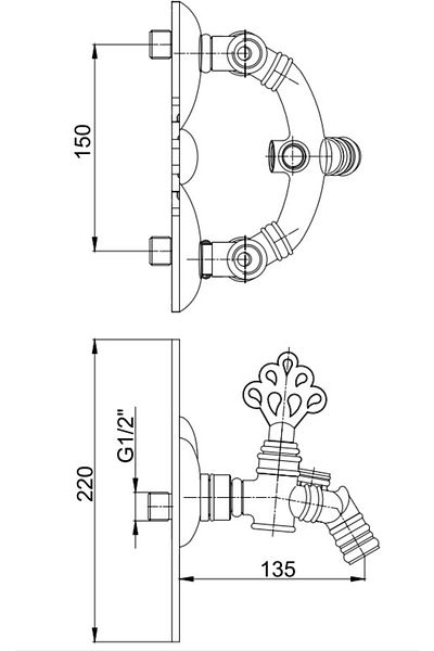 Eca Ottoman Applique Kitchen Sink Faucet - 102206001