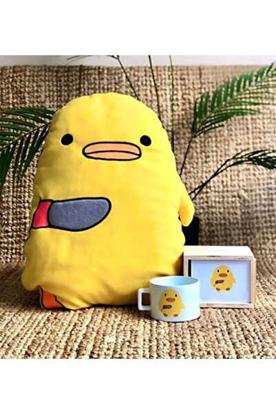 Bun Design Belalı Civciv Yastık Kupa Set