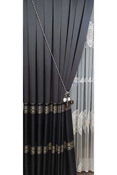 ÖzenEvim Fon Perde Toplama Aparatı Kornişe Takmatik Kahverengi Ekru Tavan Bra...