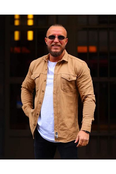 KUN SPORTSWEAR Καλοκαιρινό τζιν πουκάμισο slimfit λεπτή εφαρμογή