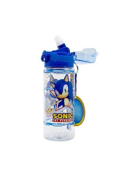 WİGGLE Wiggle 500ml Sonic the Hedgehog Strap Lockable Water Bottle with Straw