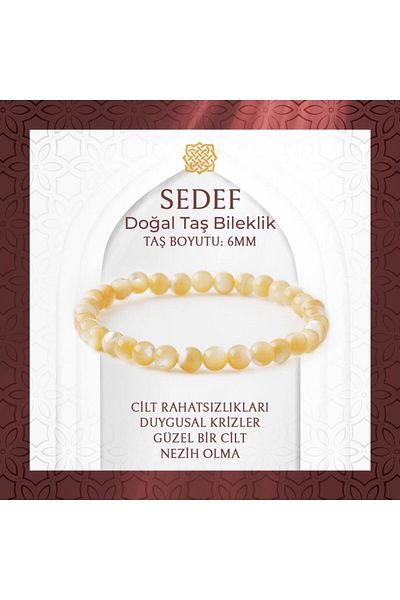 Saff Doğal Taş Mother of Pearl 6mm Natural Stone Bracelet