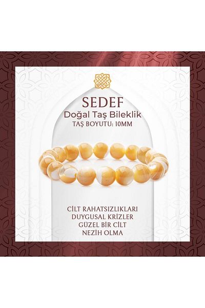Saff Doğal Taş سوار من الحجر الطبيعي من أم اللؤلؤ 10 ملم