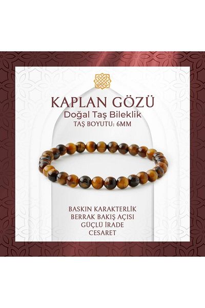 Saff Doğal Taş Tiger Eye 6mm Natural Stone Bracelet