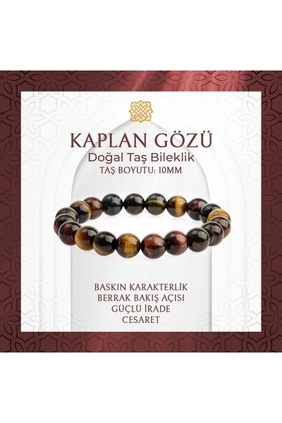 Saff Doğal Taş Tiger Eye 10mm Natural Stone Bracelet