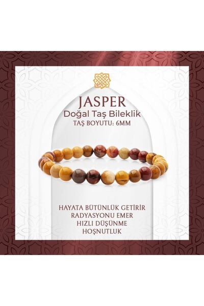 Saff Doğal Taş Jasper Natural Stone Bracelet 6 Mm