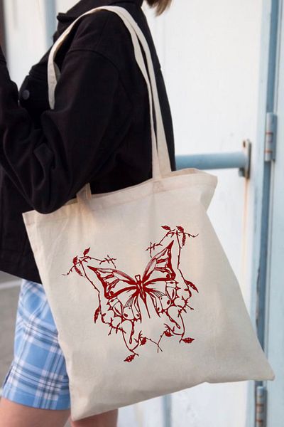 EFBUTİK Cloth Bag Types - Red Butterfly