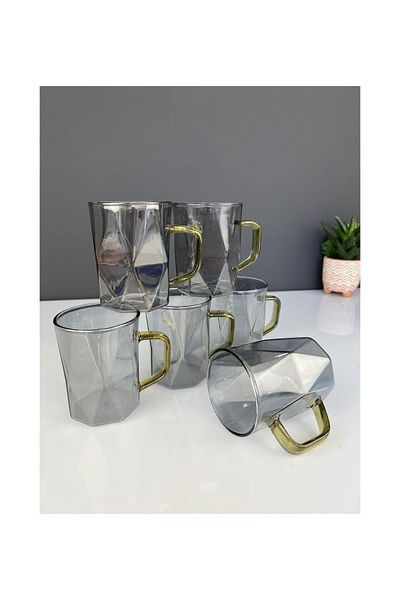 Doğudeko Acar Luxury Borosilicate 6-Piece Lisbon Glass Gray