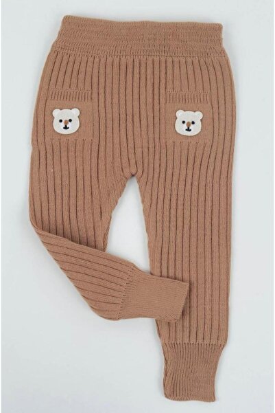 Sparrow Laurel Kahverengi Ayı Figürlü Unisex Çocuk Alt Tayt
