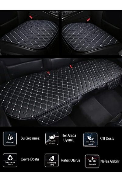 NURYAK وسادة مقعد لسيارة Hyundai SantaFe CM 2006-2012 7 مقاعد من الجلد الأسود...