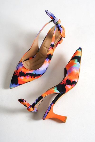 Modabuymus Minipony Orange Tie-dye Jehlové boty na nízkém podpatku