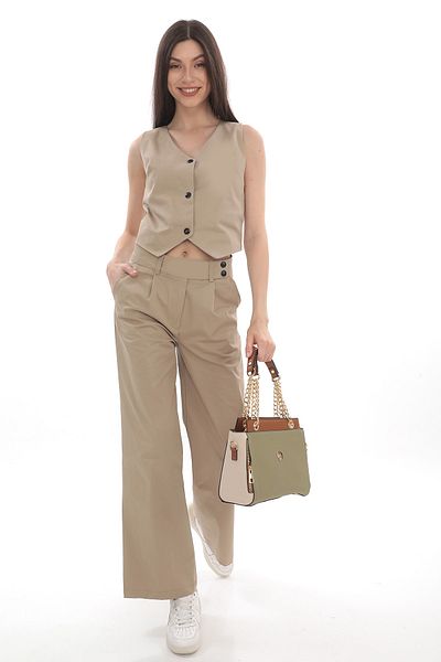 TH Women's Shoulder Bag Th-yk13808 Avocado Cream Tan