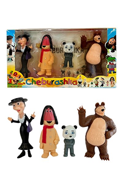 UDATOYS Cheburashka Çeburaşka Oyuncak Karakter Seti 4lü